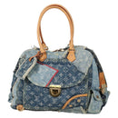 LOUIS VUITTON Monogram Denim Patchwork Bowery Tote Bag Blue M95376 Auth 136291V-13