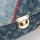 LOUIS VUITTON Monogram Denim Patchwork Bowery Tote Bag Blue M95376 Auth 136291SAV-24