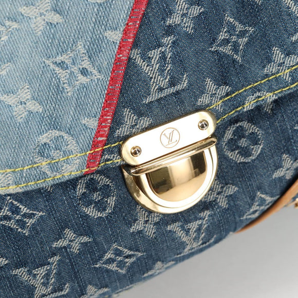 LOUIS VUITTON Monogram Denim Patchwork Bowery Tote Bag Blue M95376 Auth 136291SAV