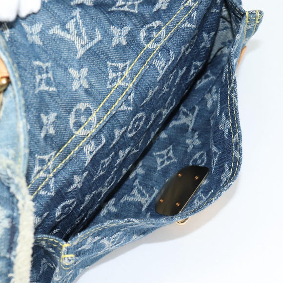 LOUIS VUITTON Monogram Denim Patchwork Bowery Tote Bag Blue M95376 Auth 136291V