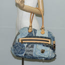 LOUIS VUITTON Monogram Denim Patchwork Bowery Tote Bag Blue M95376 Auth 136291V-31