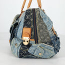 LOUIS VUITTON Monogram Denim Patchwork Bowery Tote Bag Blue M95376 Auth 136291V-3