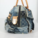 LOUIS VUITTON Monogram Denim Patchwork Bowery Tote Bag Blue M95376 Auth 136291V-4