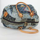 LOUIS VUITTON Monogram Denim Patchwork Bowery Tote Bag Blue M95376 Auth 136291V-7