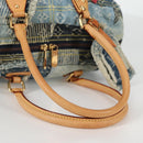 LOUIS VUITTON Monogram Denim Patchwork Bowery Tote Bag Blue M95376 Auth 136291V-8