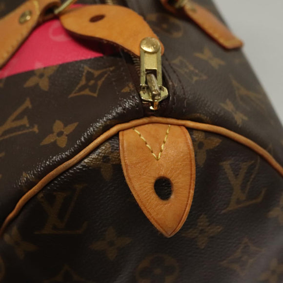 LOUIS VUITTON Monogram V Line Speedy 30 Hand Bag Pink LV Auth 136293