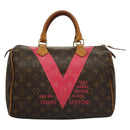 LOUIS VUITTON Monogram V Line Speedy 30 Hand Bag Pink LV Auth 136293-13