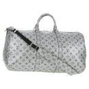 LOUIS VUITTON Monogram Keepall Bandouliere 50 Bag Silver M43848 LV Auth 136294M-1