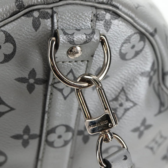 LOUIS VUITTON Monogram Keepall Bandouliere 50 Bag Silver M43848 LV Auth 136294M