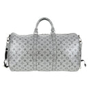 LOUIS VUITTON Monogram Keepall Bandouliere 50 Bag Silver M43848 LV Auth 136294M-2