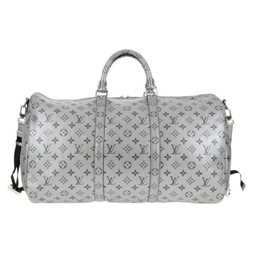 LOUIS VUITTON Monogram Keepall Bandouliere 50 Bag Silver M43848 LV Auth 136294M - 0
