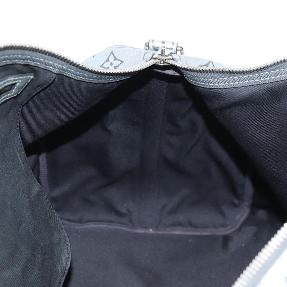 LOUIS VUITTON Monogram Keepall Bandouliere 50 Bag Silver M43848 LV Auth 136294M