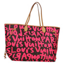 LOUIS VUITTON Monogram Graffiti Neverfull GM Bag Fuchsia M93701 LV Auth 136298V-1