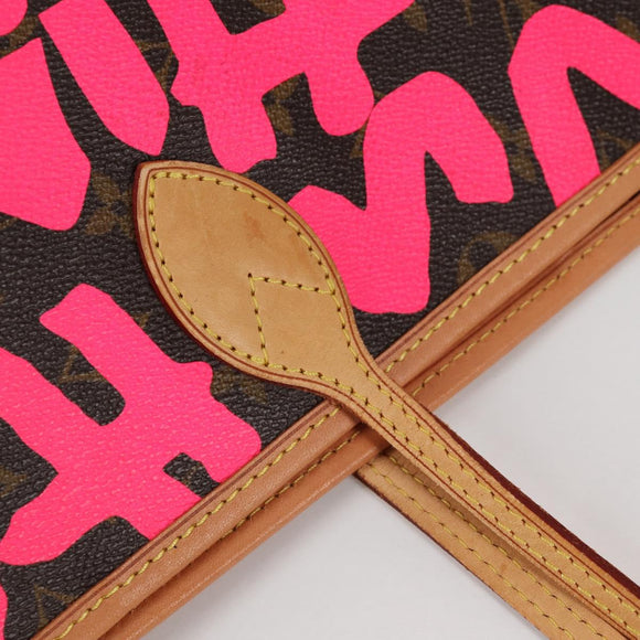 LOUIS VUITTON Monogram Graffiti Neverfull GM Bag Fuchsia M93701 LV Auth 136298V