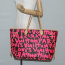 LOUIS VUITTON Monogram Graffiti Neverfull GM Bag Fuchsia M93701 LV Auth 136298V-22