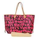 LOUIS VUITTON Monogram Graffiti Neverfull GM Bag Fuchsia M93701 LV Auth 136298V-12