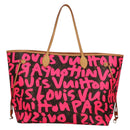 LOUIS VUITTON Monogram Graffiti Neverfull GM Bag Fuchsia M93701 LV Auth 136298V-2