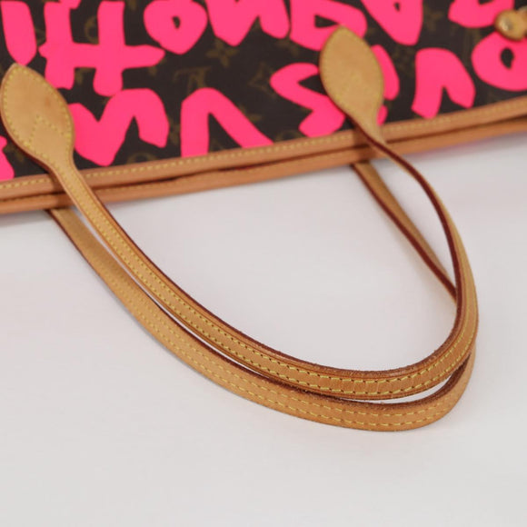LOUIS VUITTON Monogram Graffiti Neverfull GM Bag Fuchsia M93701 LV Auth 136298V