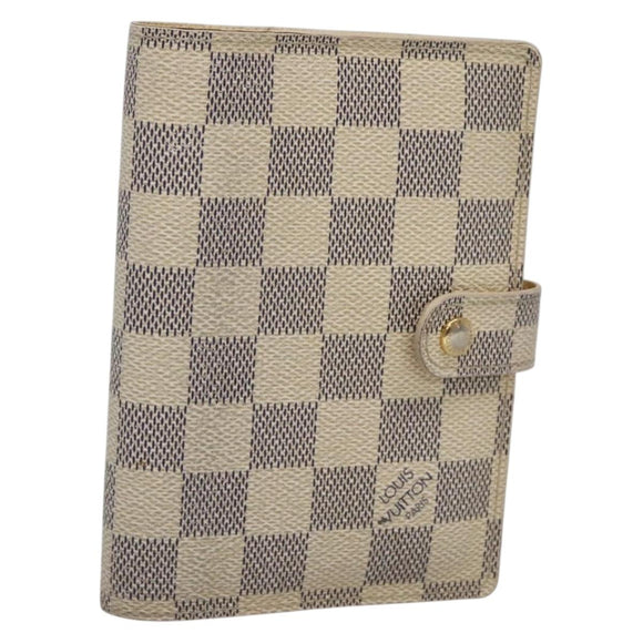 LOUIS VUITTON Damier Azur Agenda PM Day Planner Cover R20706 LV Auth 136301