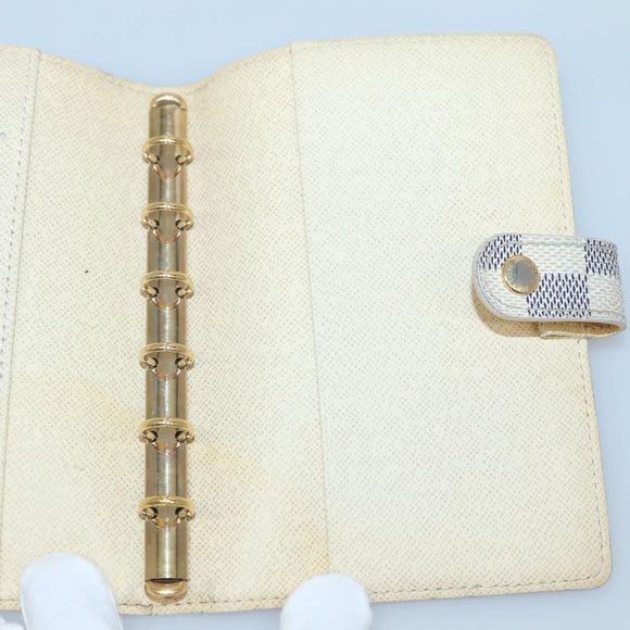 LOUIS VUITTON Damier Azur Agenda PM Day Planner Cover R20706 LV Auth 136301
