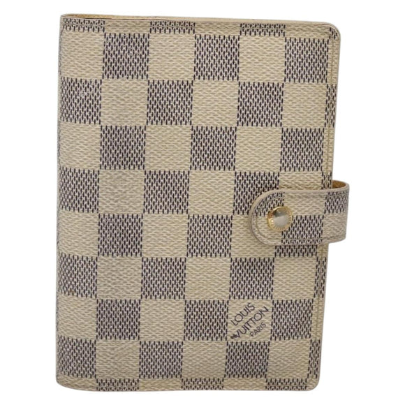 LOUIS VUITTON Damier Azur Agenda PM Day Planner Cover R20706 LV Auth 136301