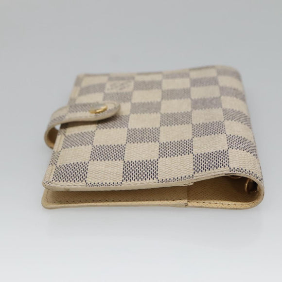 LOUIS VUITTON Damier Azur Agenda PM Day Planner Cover R20706 LV Auth 136301