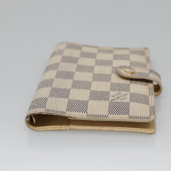 LOUIS VUITTON Damier Azur Agenda PM Day Planner Cover R20706 LV Auth 136301