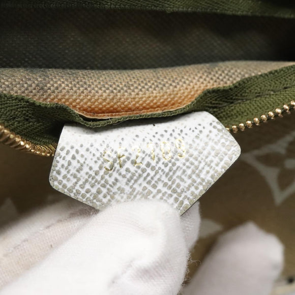 LOUIS VUITTON Monogram Giant Mini Pochette Pouch Ivory M67579 Auth 136302