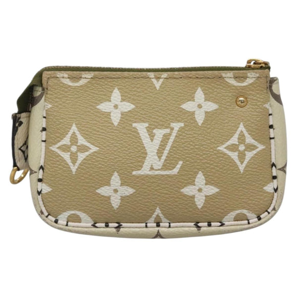 LOUIS VUITTON Monogram Giant Mini Pochette Pouch Ivory M67579 Auth 136302