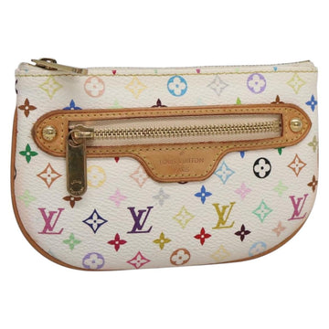 LOUIS VUITTON Monogram Multicolor Pochette MM Pouch White M60028 LV Auth 136306
