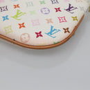 LOUIS VUITTON Monogram Multicolor Pochette MM Pouch White M60028 LV Auth 136306-15