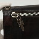 Chrome Hearts Wave Cross Ball Long Wallet Leather Green Auth 136315-8