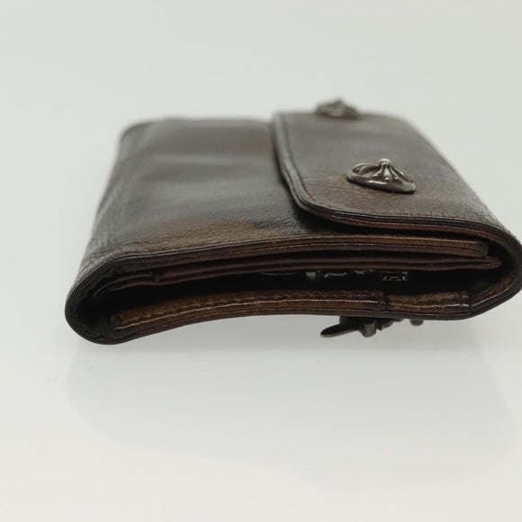 Chrome Hearts Wave Cross Ball Long Wallet Leather Green Auth 136315