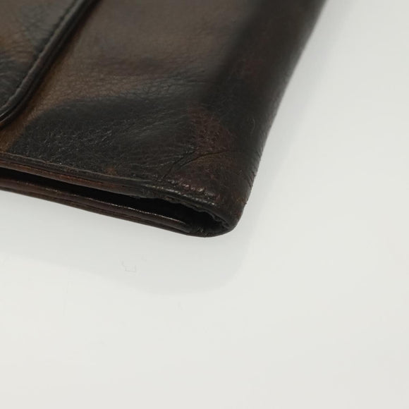 Chrome Hearts Wave Cross Ball Long Wallet Leather Green Auth 136315