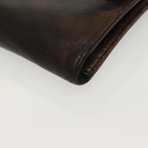 Chrome Hearts Wave Cross Ball Long Wallet Leather Green Auth 136315