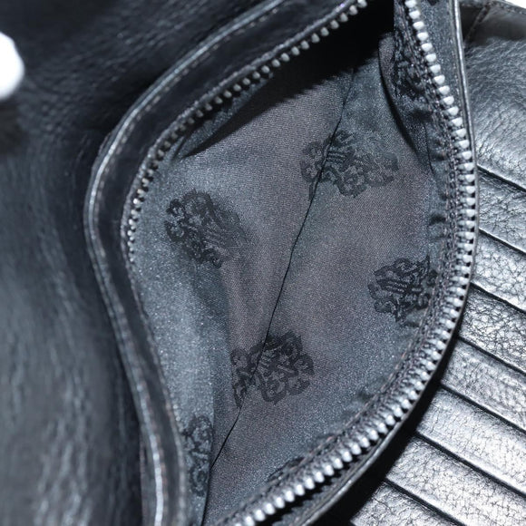 Chrome Hearts Wave Cross Ball Long Wallet Leather Black Auth 136316M