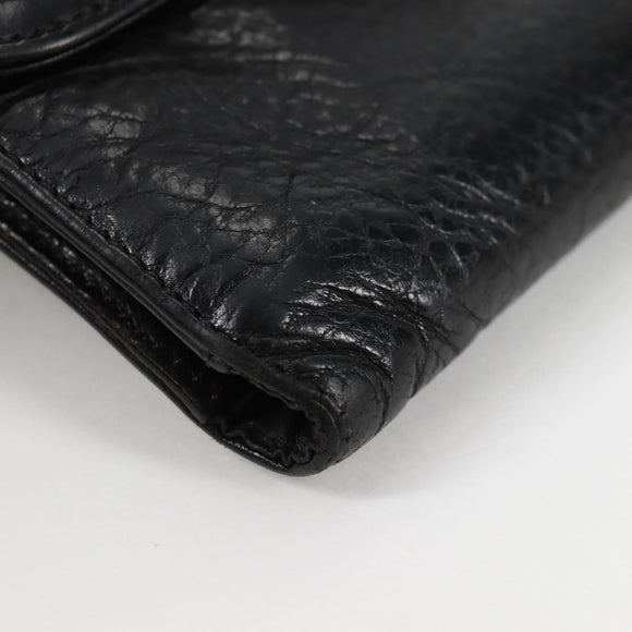 Chrome Hearts Wave Cross Ball Long Wallet Leather Black Auth 136316M