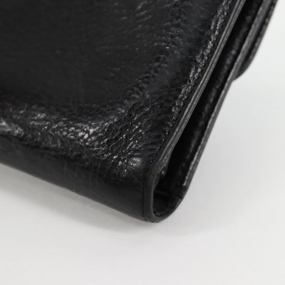 Chrome Hearts Wave Cross Ball Long Wallet Leather Black Auth 136317M