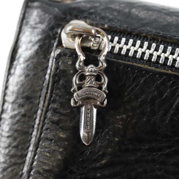 Chrome Hearts Wave Cross Ball Long Wallet Leather Black Auth 136317M