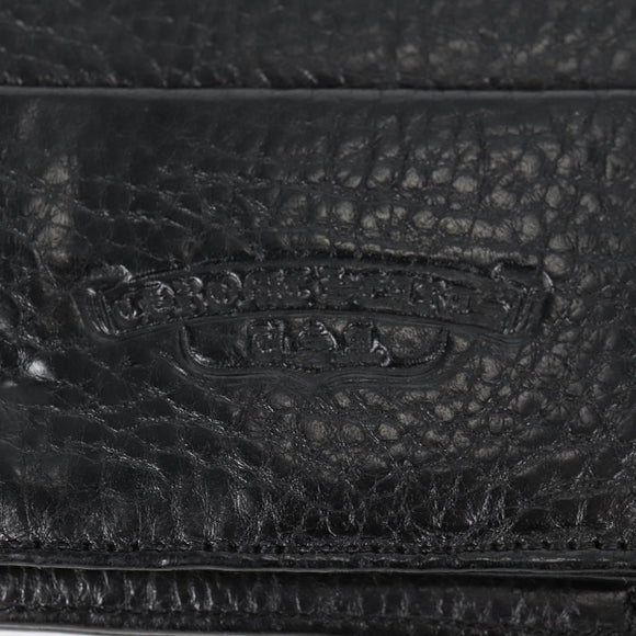 Chrome Hearts Wave Cross Ball Lange Portemonnee Leer Zwart Auth 136317M