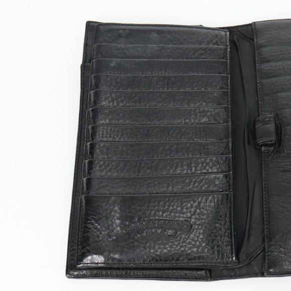 Chrome Hearts Wave Cross Ball Long Wallet Leather Black Auth 136317M