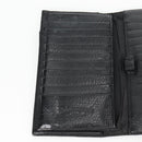 Chrome Hearts Wave Cross Ball Lange Portemonnee Leer Zwart Auth 136317M-22