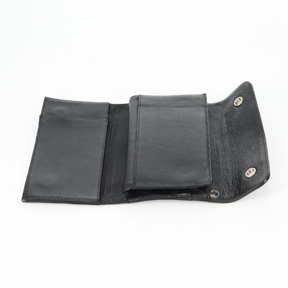 Chrome Hearts Wave Cross Ball Long Wallet Leather Black Auth 136317M