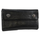 Chrome Hearts Wave Cross Ball Lange Portemonnee Leer Zwart Auth 136317M-1