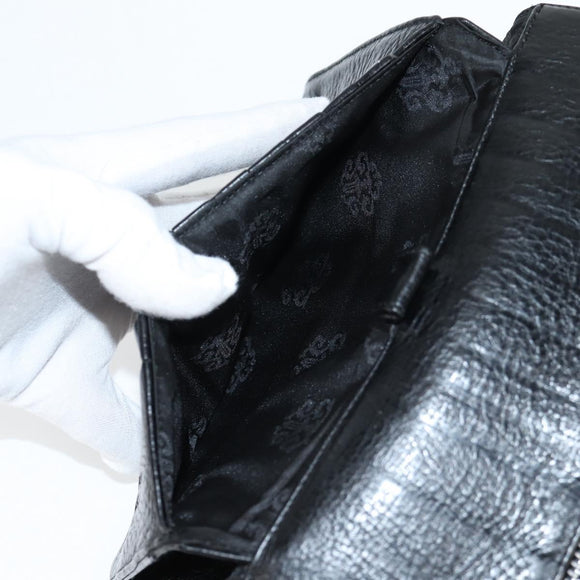 Chrome Hearts Wave Cross Ball Long Wallet Leather Black Auth 136317M