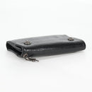 Chrome Hearts Wave Cross Ball Lange Portemonnee Leer Zwart Auth 136317M-5