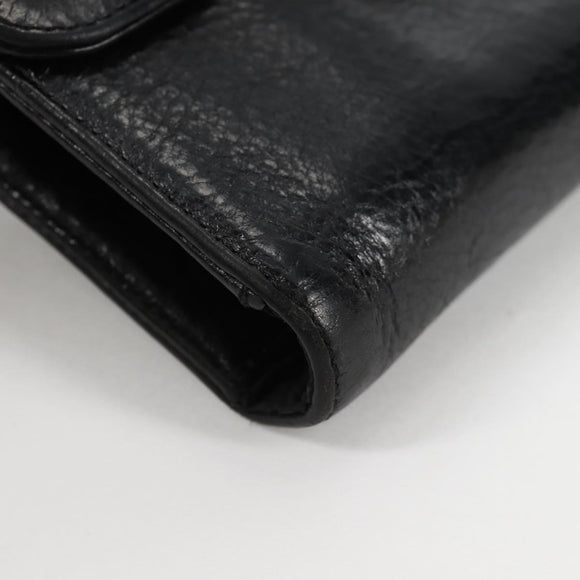 Chrome Hearts Wave Cross Ball Long Wallet Leather Black Auth 136317M