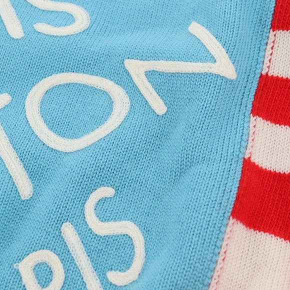 LOUIS VUITTON Damier Knit Sweater Jacket Wool Light Blue LV Auth 136318M