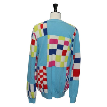 LOUIS VUITTON Damier Knit Sweater Jacket Wool Light Blue LV Auth 136318M - 0