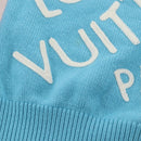 LOUIS VUITTON Damier Knit Sweater Jacket Wool Light Blue LV Auth 136318M-9